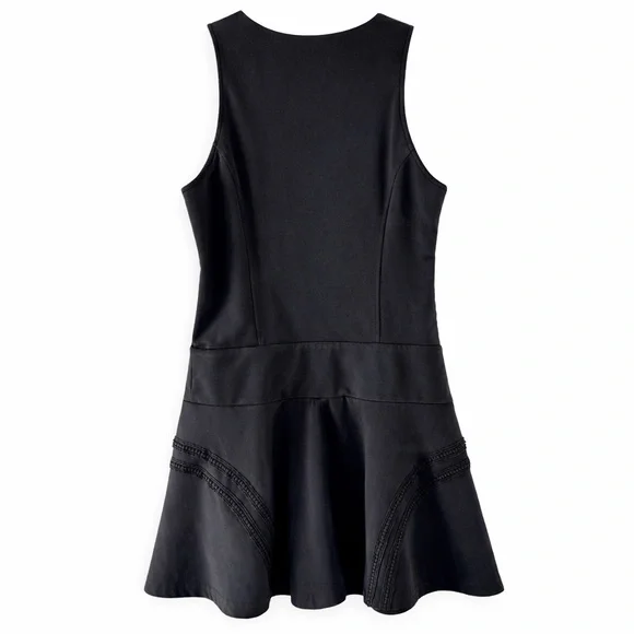 Sundays Zip Front Athletic Mini Dress Black Drop Waist Sporty Size Small - Picture 4 of 10